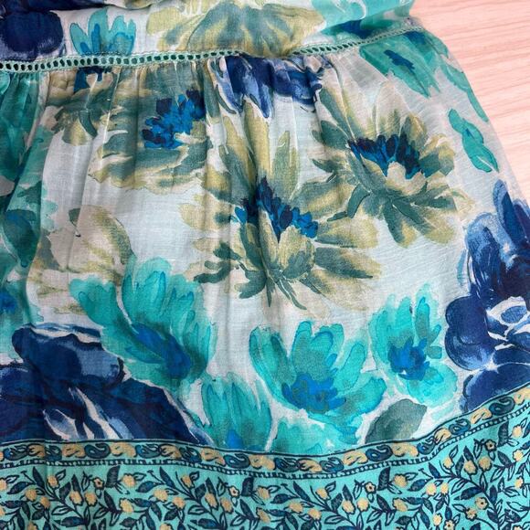 SUNDANCE Floral Ruffle Lace Fields Of Beauty Turquoise Dress Size XXL - Picture 13 of 16